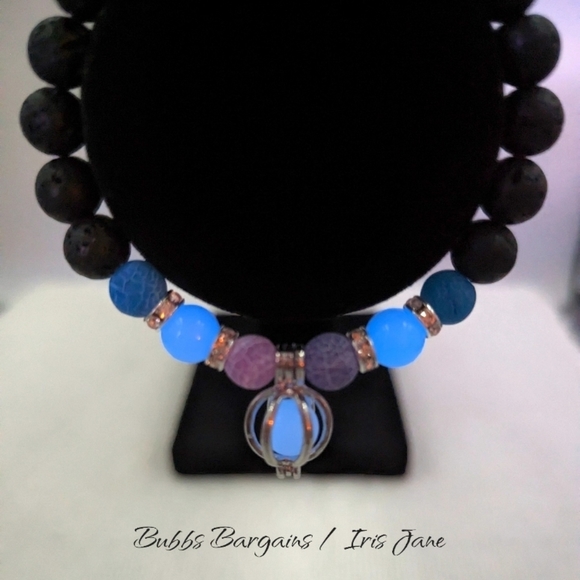 NATURAL Lava Stones With Glow Beads - Picture 3 of 5